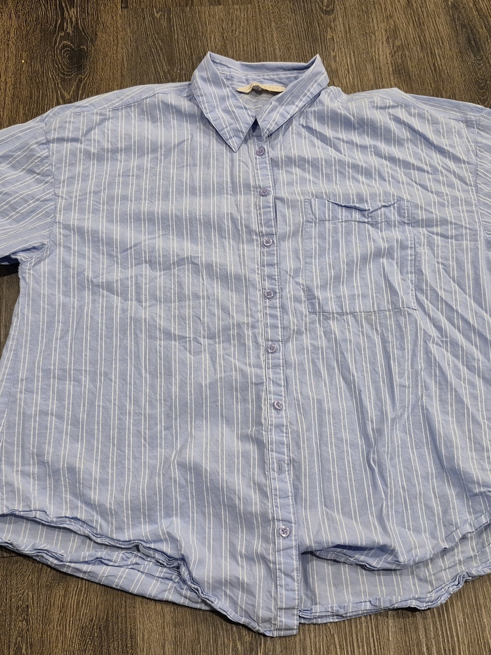 DownEast Light Blue & White Striped Button-Down Shirt